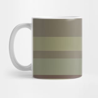 A unique variety of Purplish Brown, Grey Brown, Camouflage Green, Putty and Artichoke stripes. Mug